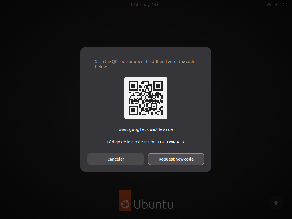 Captura de pantalla del código QR que es necesario escanear con el móvil