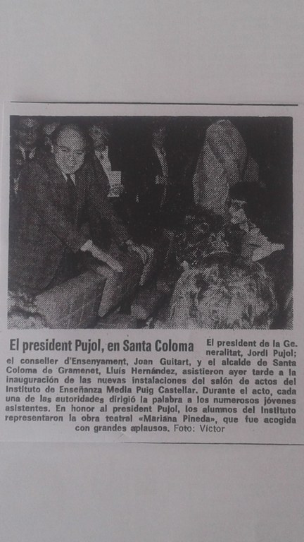 Notícia sobre la nova sala d'actes (La Vanguardia, 26 de febrer de 1983)
