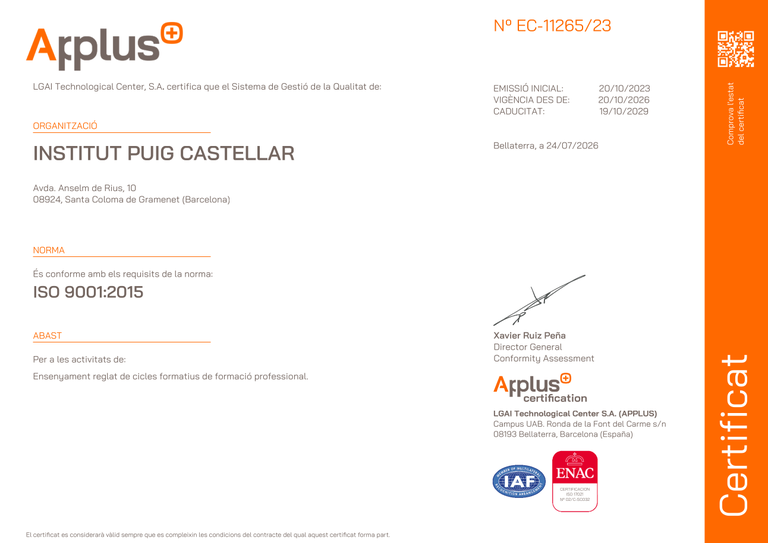 Certificat ISO9001