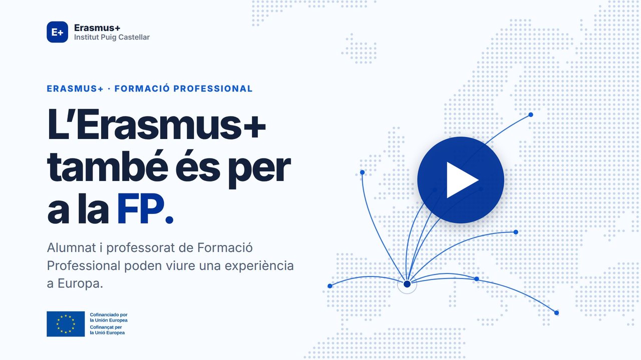 Mira el vídeo «L'Erasmus+ també és per a la FP» (s'obre a YouTube)